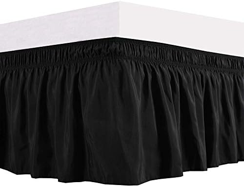 Elegant Decor Full Bed Skirt 11 Inch Drop Black