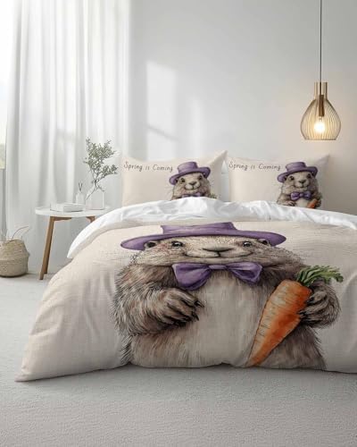 ZOE GARDEN Happy Groundhog Day Duvet Cover Set 1