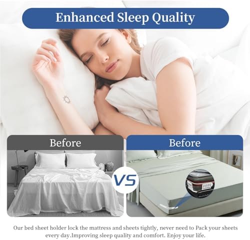 KTBLVFN Bed Sheet Clips for Firm Fit and Easy Setup