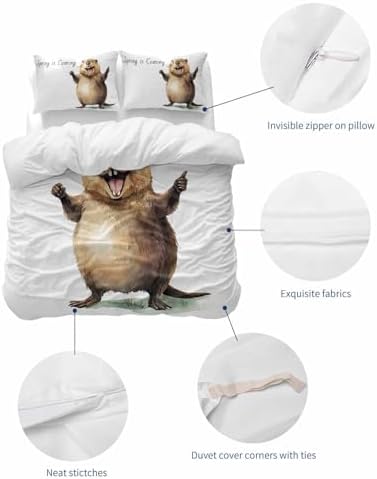 ZOE GARDEN Happy Groundhog Day Duvet Cover Set