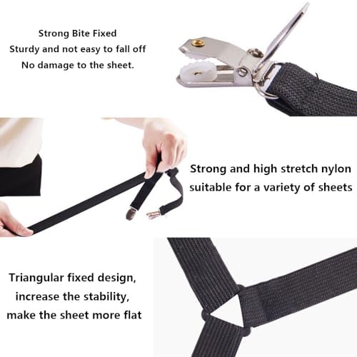 Oniapro Sheet Fasteners 6 Way Cross Clips for Round and Square Mattresses