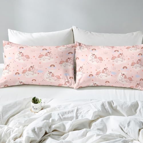 Feelyou Pink Unicorn Sheet Set King Size 4Pcs