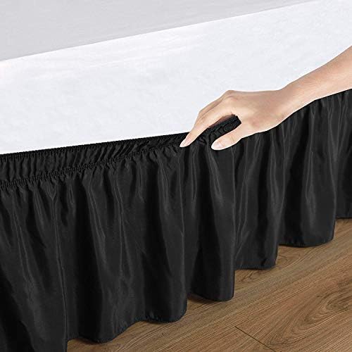 Elegant Decor Full Bed Skirt 11 Inch Drop Black