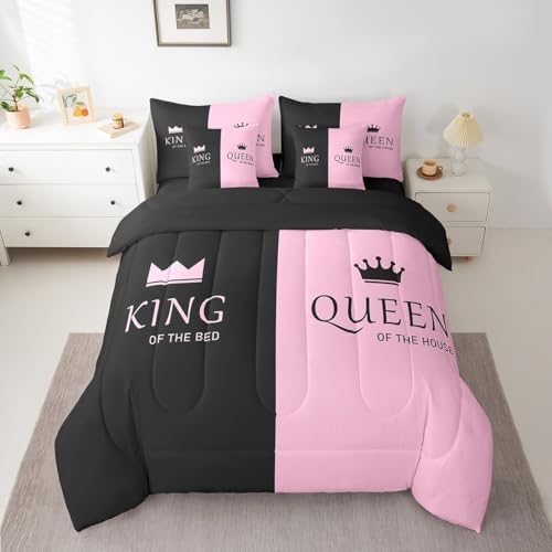 Feelyou King Size Comforter Set with Pillowcases and Cushion Covers