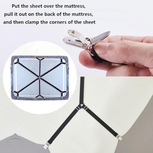 Oniapro Sheet Fasteners 6 Way Cross Clips for Round and Square Mattresses