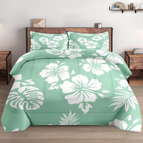 Hibiscus Surf Floral Comforter Set King Size 3 Pcs