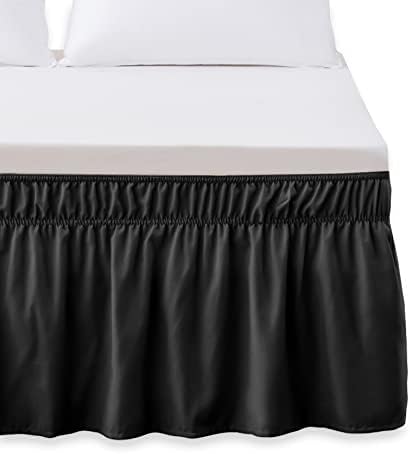 Elegant Comfort Ruffled Bed Skirt - 16 Inch Drop Black