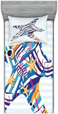 Ambesonne Starfish Sheet Pillow Sham Set Multicolor