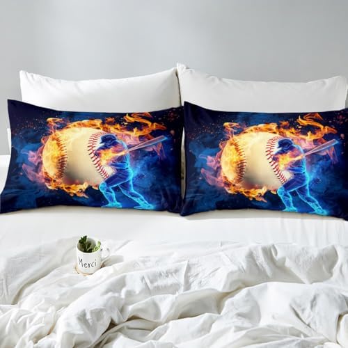 Erosebridal Baseball Bed Sheet Set for Girls