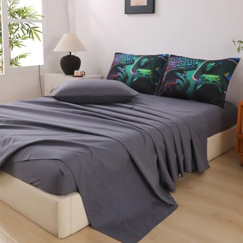 6 Pieces Gamer Comforter Set Twin for Boys