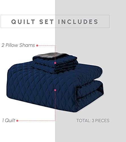 Elegant Comfort 3-Piece Reversible Quilt Set