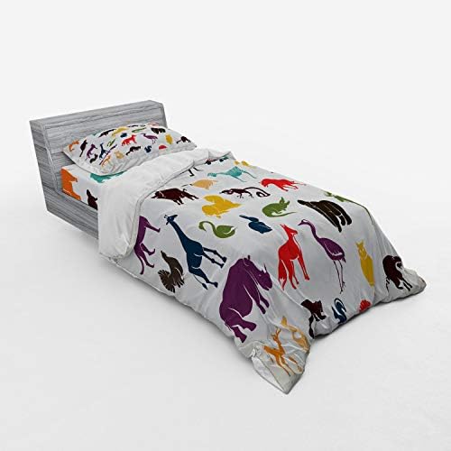 Ambesonne Zoo Duvet Cover Set Twin Size 3 Piece