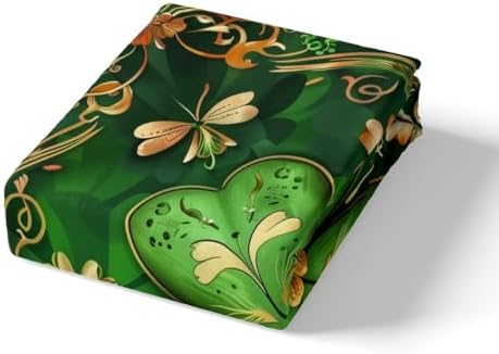 Manfei St Patricks Day Kids Fitted Sheet Twin Set