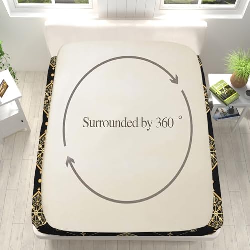 Twin Fitted Sheet Set with 16 Deep Pocket and 2 Pillowcases