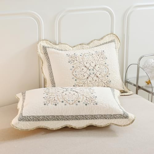 Vctops Farmhouse Patchwork Reversible Quilt Set 3 Piece
