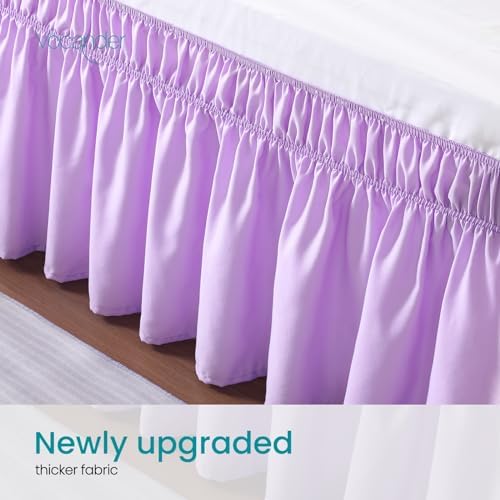 Vocander Purple Twin Bed Skirt 14 Drop with Elastic Ruffles