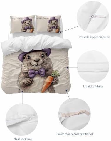 ZOE GARDEN Happy Groundhog Day Duvet Cover Set 1
