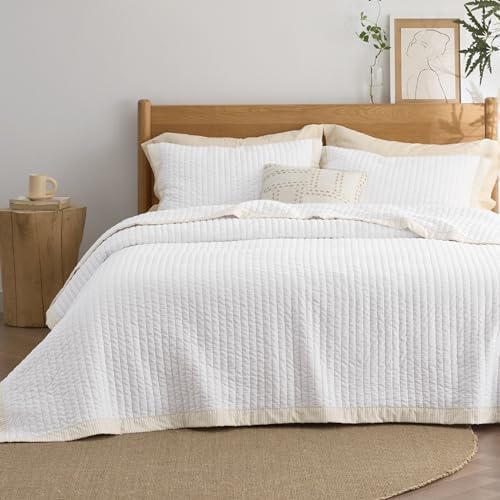Bedsure King Quilt Set - Lightweight Microfiber Corduroy Mix
