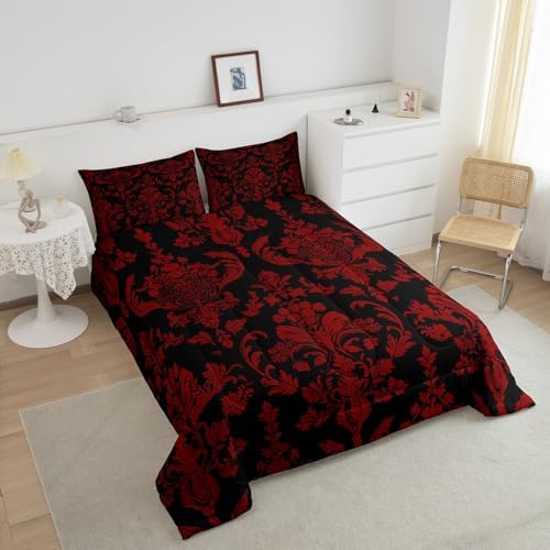 Feelyou King Size Damask Floral Comforter Set
