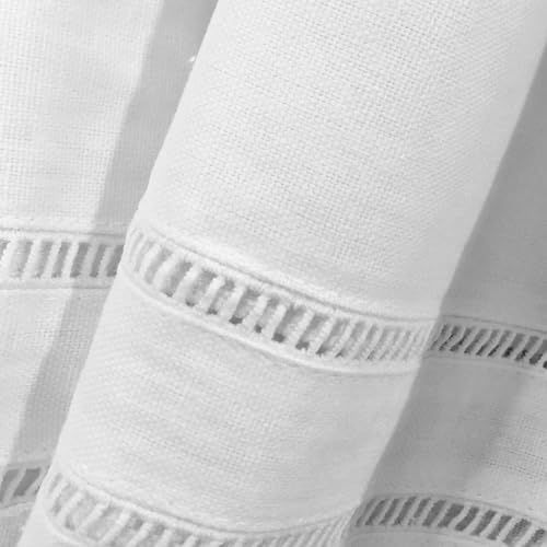 FRESH IDEAS Linenweave Hemstitch Bed Skirt - Twin White