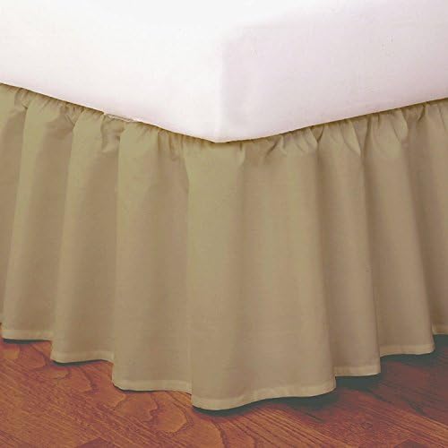 Bathrooom and More Mocha Ruffled Wraparound Bed Skirt - 14 Drop Twin
