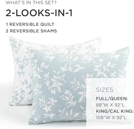 Lush Decor Floral Jacquard Reversible Quilt Set