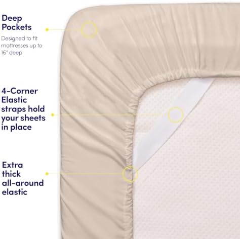Sweet Home 1500 Supreme California King Sheet Set Beige Cream