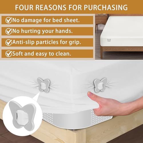 Ayadon Bed Sheet Holders for Corner with Sheet Locks