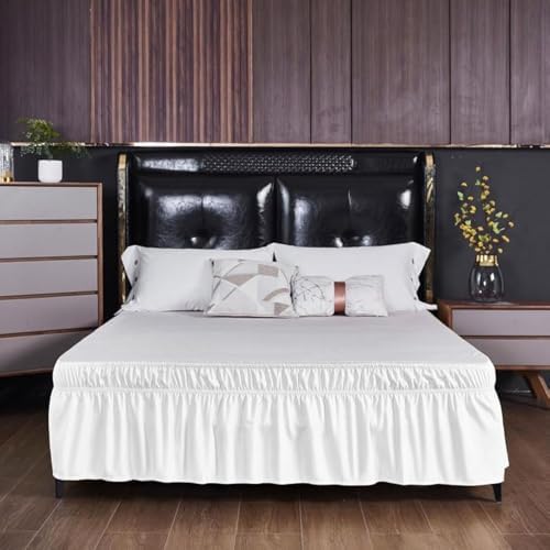 Reidio Elastic Wrap Around Bed Skirt 15 Inch Drop