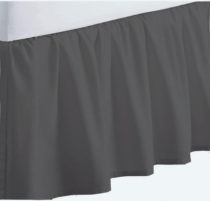 ARlinen Ruffled Bed Skirt Dark Grey King