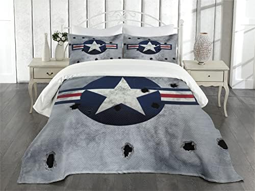 Ambesonne Queen Bedspread Set with Grunge Effect 1