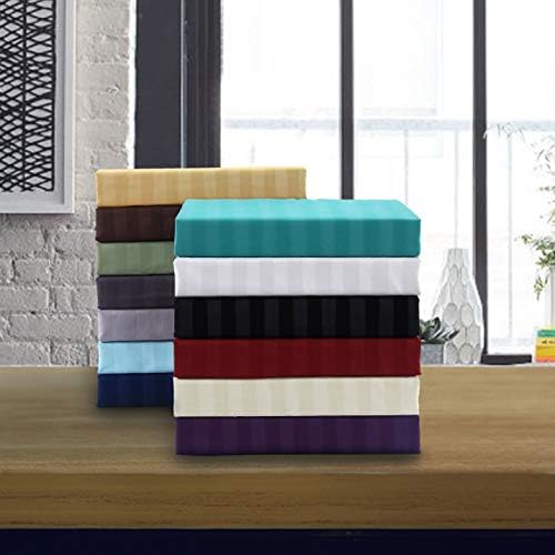Elegant Comfort 4-Piece Damask Stripe Bed Sheet Set - Twin Grey