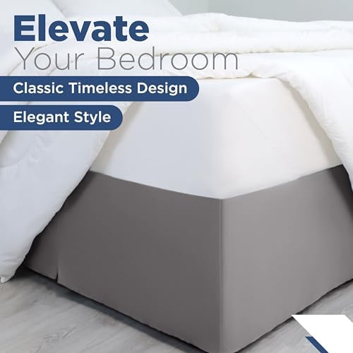 Martex Twin 21 Bed Skirt - Gray Microfiber Pleated Skirt 1