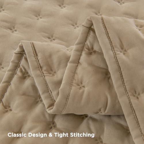 Andency Beige King Quilt Set 3pcs Lightweight Coverlet