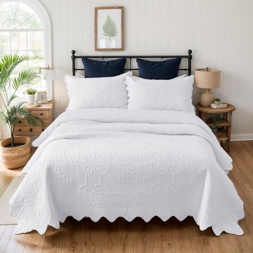 Brandream King Size Quilt Set 3-Piece Cotton Farmhouse