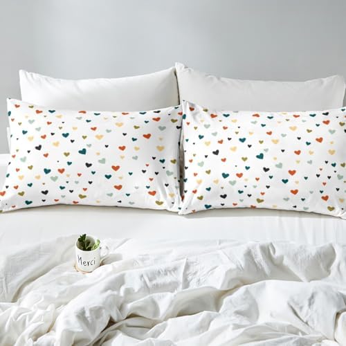 Feelyou Heart Bed Sheet Set King Size for Kids