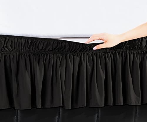 Elegant Comfort Ruffled Bed Skirt - 16 Inch Drop Black