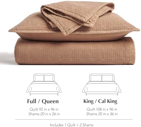 Evergracehome Stonewashed Cotton Quilt Set Full Queen