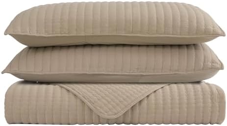 Petrichor Light Taupe King Size Quilt Set with Pillowcases