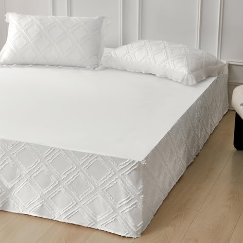 Xuan Dian Brushed Microfiber Tufted Bed Skirt Twin Size