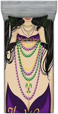 Ambesonne Mardi Gras Sheet Pillow Sham Set Multicolor