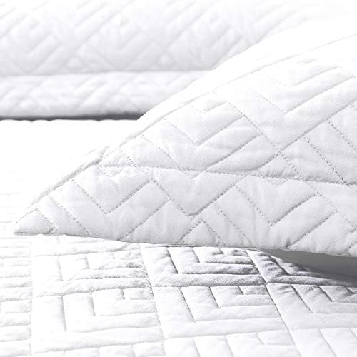 EXQ Home Quilt Set King Size White 3 Piece