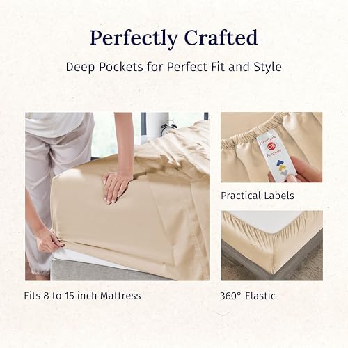 California Design Den Twin Bed Sheet Set 600 Thread Count Cotton Sateen