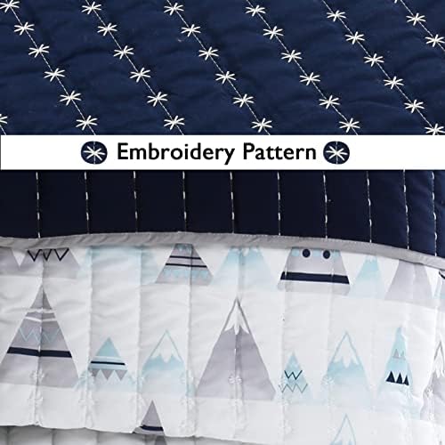Cozy Line Summit Blue Snowy Alps Reversible Quilt Set