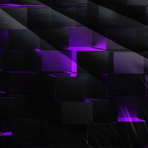 Neon Purple Black Geometric Comforter Set Queen 3PCS