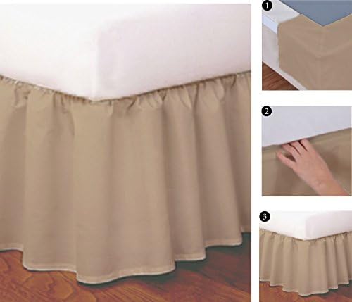 Bathrooom and More Mocha Ruffled Wraparound Bed Skirt - 14 Drop Twin