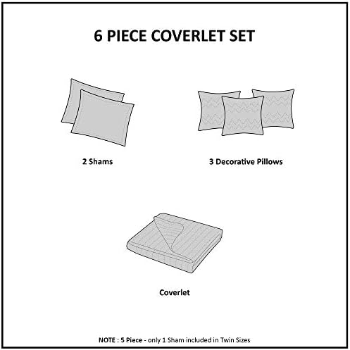 Madison Park Reversible Quilt Set - 6 Piece Neutral Plaid Cabin Style