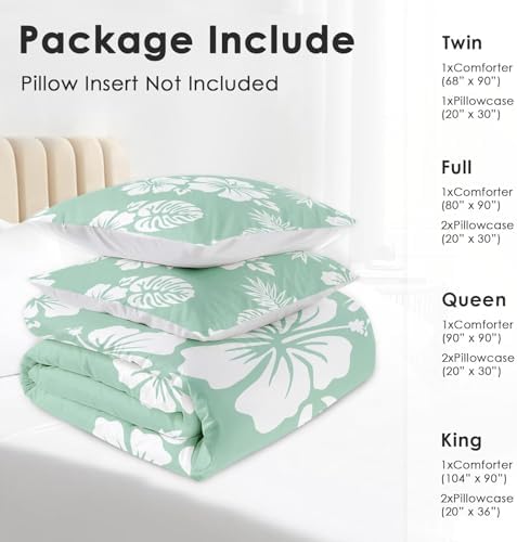 Hibiscus Surf Floral Comforter Set King Size 3 Pcs