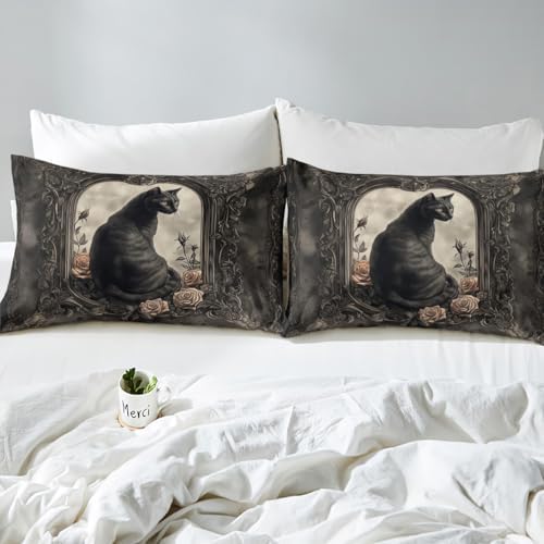 Manfei Black Cat Kids Sheet Twin Set