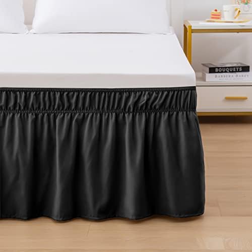 Elegant Comfort Ruffled Bed Skirt - 16 Inch Drop Black